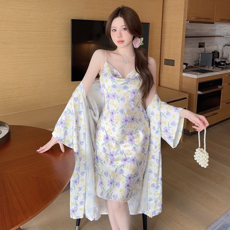 Robe Silk Women - Hoogwaardig geprinte Sweet Wind Light Luxury