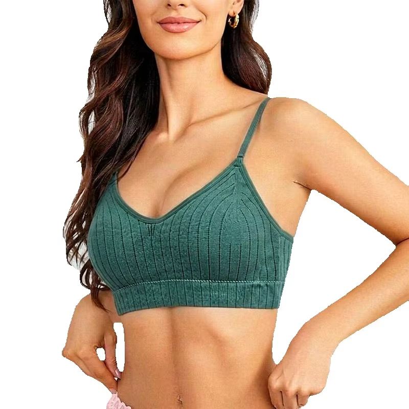 Bralette Wireless Soft - Dames Geribbelde Gebreide Draadloze Bralette met