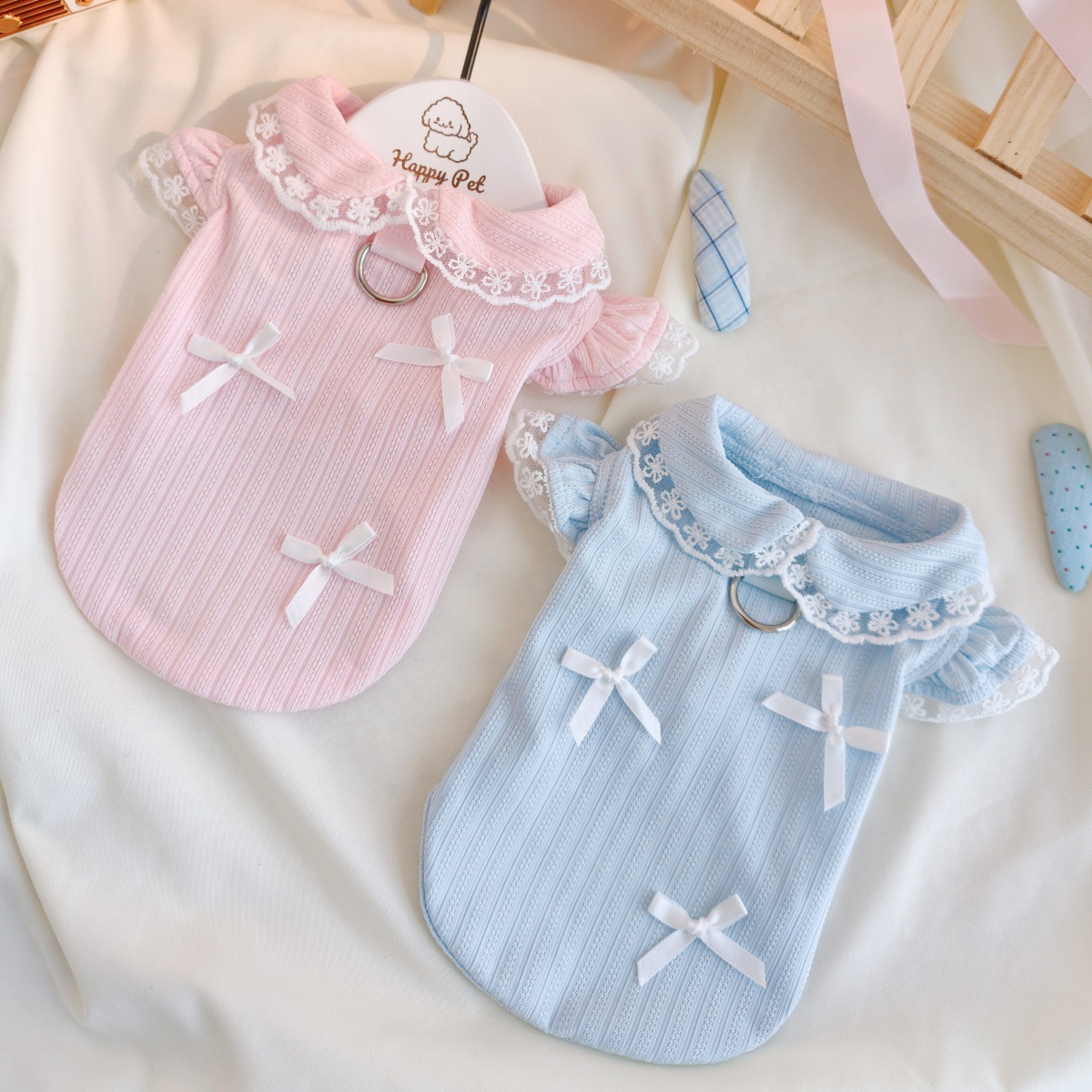 Lace Teddy Lingerie - Pet Spring Lace Bow Vest kan