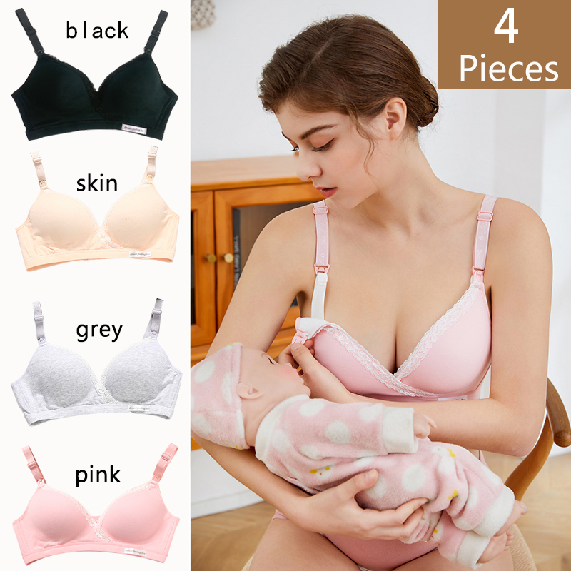 Nursing Bra Sleep - 4 Stuks Nieuwe Katoenen Draadvrije Voedingskleding