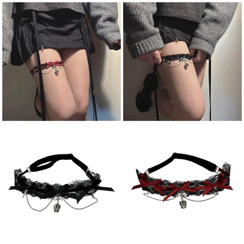 Garter Belt Set - E15F Lace Dij Garter met elastische