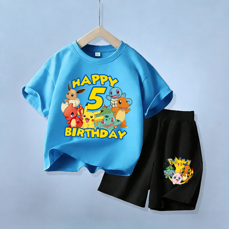 Boyshort Underwear - Leuke Pikachu Verjaardag Kinderkleding Set Pokemons