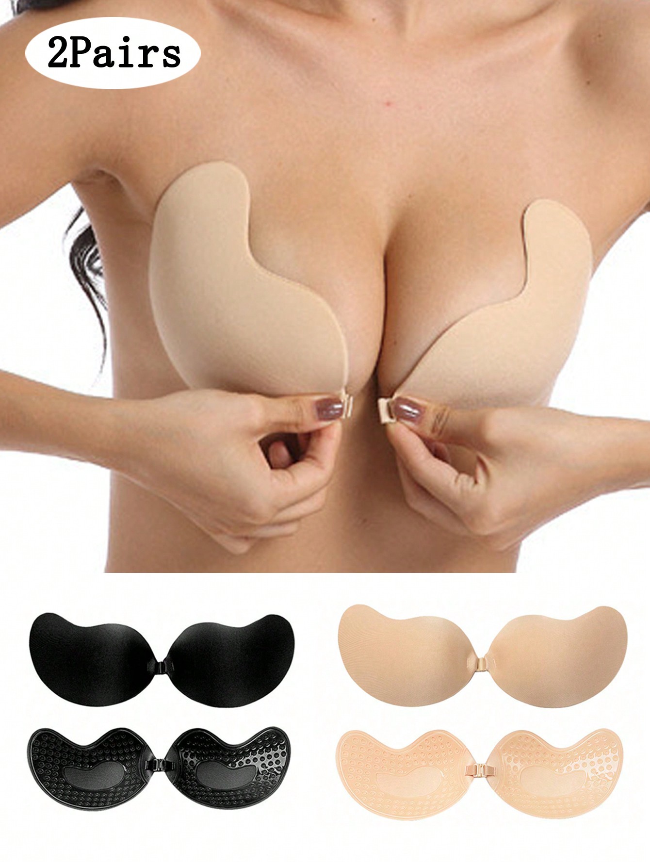 Push Up Bra Padded - 2-pack zelfklevende, onzichtbare strapless push-up pads