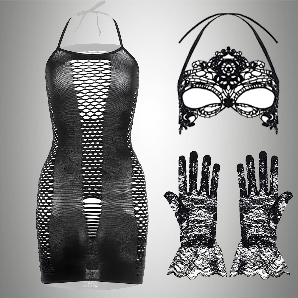 3 In 1 Set Exotische Jurk + Me - Bodystocking Fishnet recensie en prijs