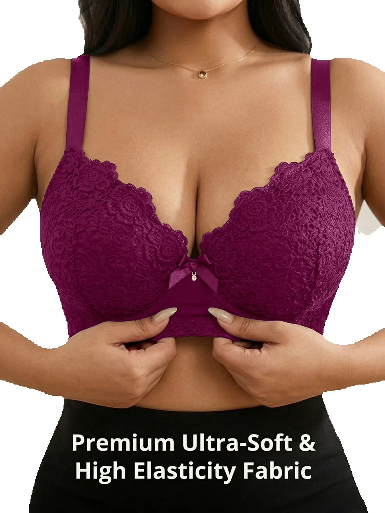 Plus size bh met bloemenprint, - Push Up Bra Padded recensie en prijs