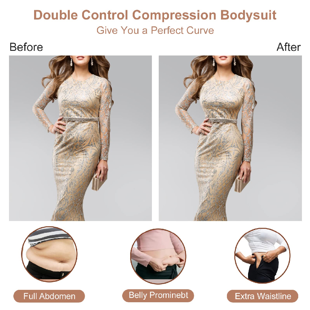 Vrouwelijke diep V-hals rugloz - Shapewear Bodysuit Firm recensie en prijs