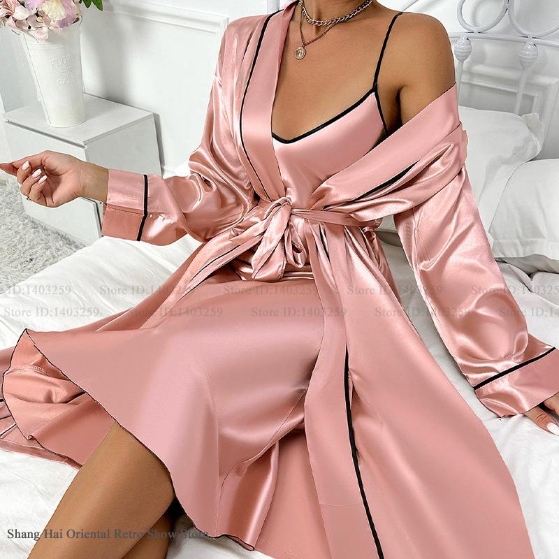 Sexy Lange Twinset Gewaad Set  - Robe Silk Women recensie en prijs