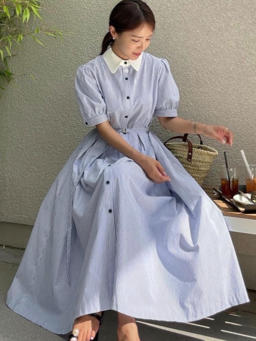 Elegante retro gestreepte tail - Corset Waist Cinch recensie en prijs