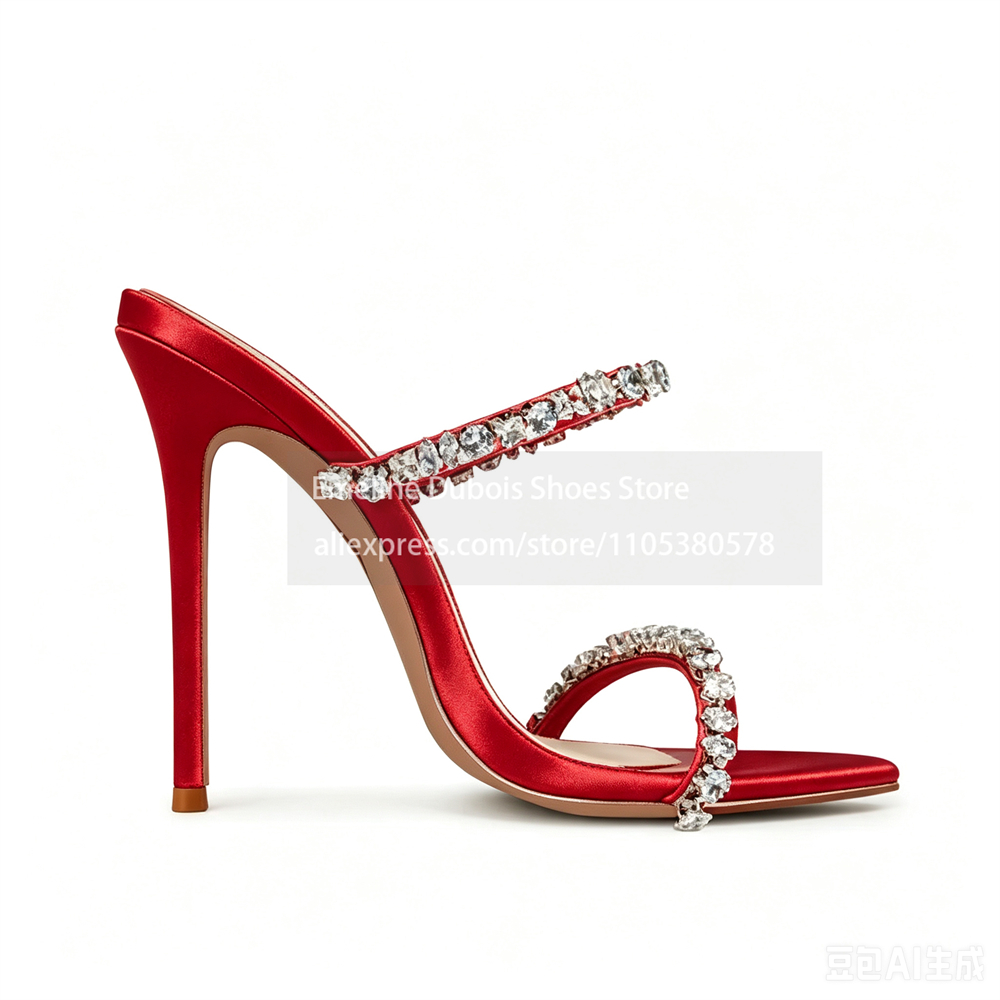 Roze satijnen strass-sandalen  - Slip Dress Satin recensie en prijs
